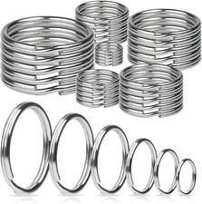 *CHOOSE SIZE* 10mm - 76mm Keyring Silver Split Ring Metal Key Rings Splitring