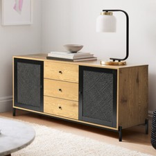 TV Stand Cabinet Unit Modern Metal Frame 2 Door & 3 Drawers Entertainment Center