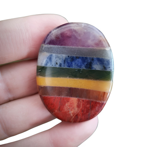 Chakra worry stone thumb - stone,