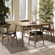 Edna 5 Piece Dining Set in Light Brown