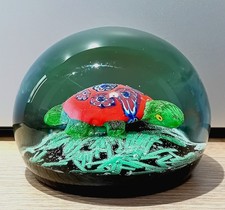 Vintage Tortoise Paperweight Art Glass Murano? Millefiori Ornament Gift