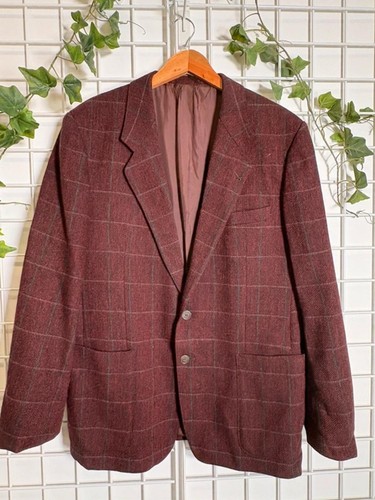 Mens vintage burgundy check - vintage,