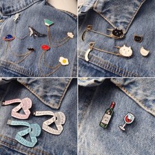 Cute Enamel Piercing Brooch Pins Shirt Collar Pin Breastpin Women Jewelry Gift