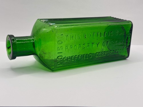 Old green glass - , poison