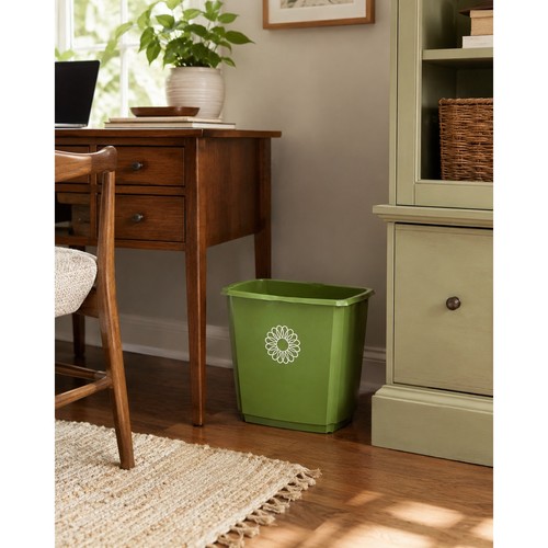 Lustro ware wastebasket - wastebasket, green