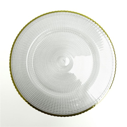 Glass charger plate gold - glass,