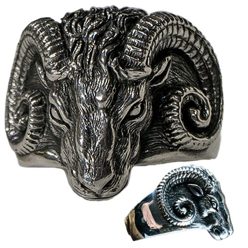 Ram head skull - ram, .925