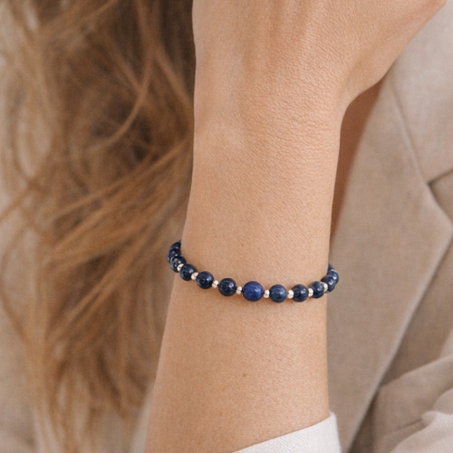 Handmade 9ct gold lapis lazuli - gold,