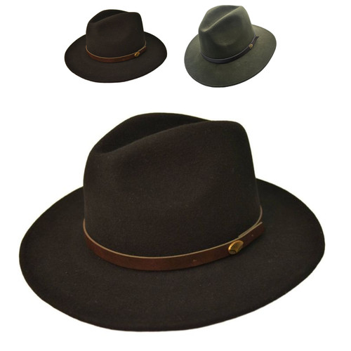 Premium 100 wool felt fedora - felt,
