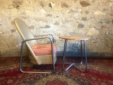 VINTAGE BAUHAUS SIDE TABLE AND