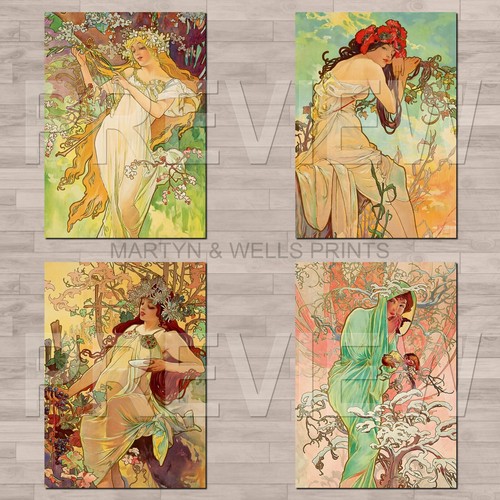 Alphonse mucha prints a4 - prints:,