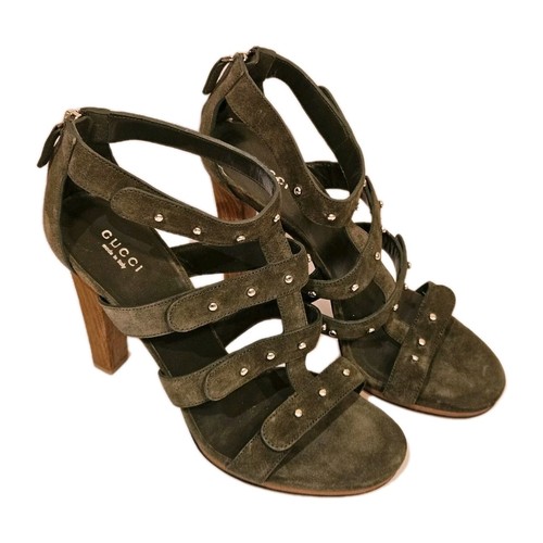 Gucci green suede gladiator - suede,