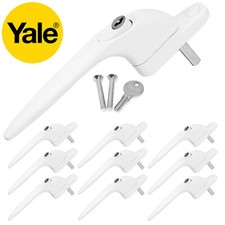5/10 x Yale UPVC White Window Handles Universal Key Locking Espag Double Glazing
