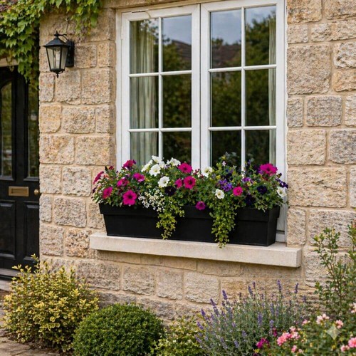 Black aluzinc window box - black,