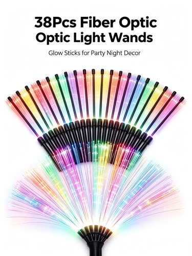 38pcs fibre optic - light, wands