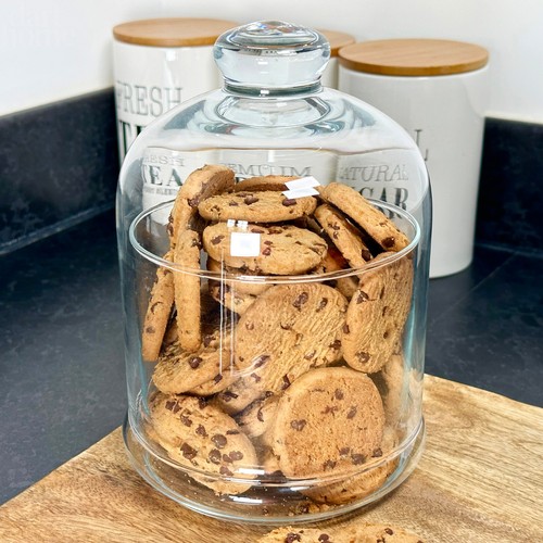 Glass biscuit jar - glass,