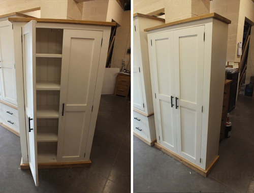 Shabby painted linen cupboard - painted,