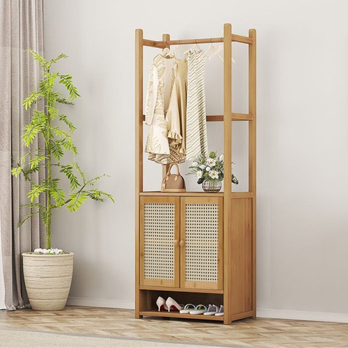 Bamboo coat rack stand hall - coat,