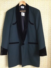 TEDDY BOY DRAPE JACKET ,NAVY BLUE /BLACK VELVET TRIM  1950s ROCKnROLL ,40-46”