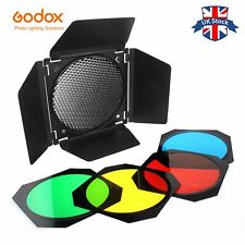 UK Godox BD-04 Barn Door+Honeycomb Grid+4 Color Filter for Standard Reflector