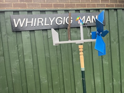 Wood metal whirligig - whirligig, wind