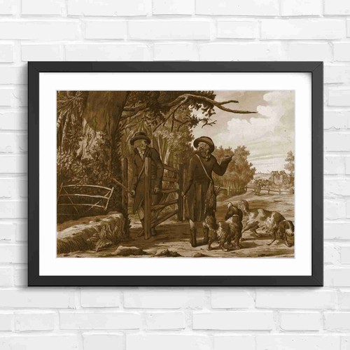 Vintage hunting scene - hunting,