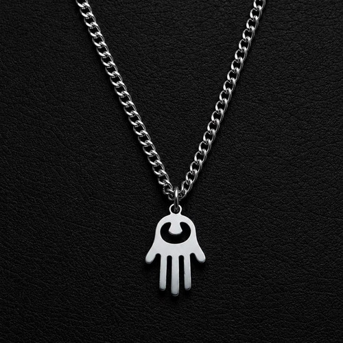 Silver pendant necklace - silver,