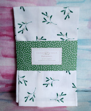 SOPHIE CONRAN Portmeirion Mistletoe 2 NAPKINS set 43x43cm White BRAND NEW!!