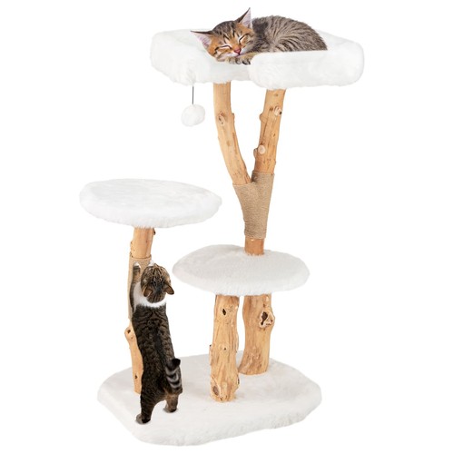 Wooden cat tree - wooden, multi