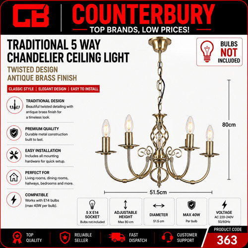 Traditional way chandelier - traditional, 5