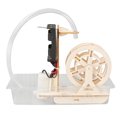 Wooden water wheel model - water,