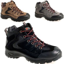 MENS HIKING BOOTS WALKING ANKLE HI TOPS TRAIL BLACK TREKKING TRAINERS SHOES SIZE