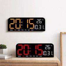 Wall-mounted Digital LED Clocks Temperature Display Table Clock  for Bedroom