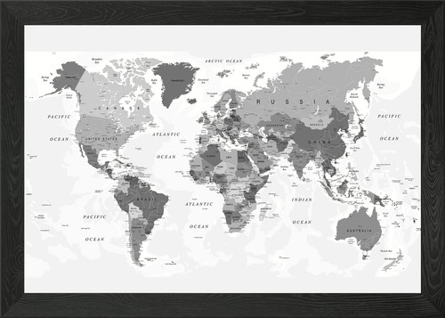 World map black and white - white, #2
