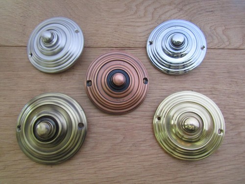 Solid brass door bell push - solid,