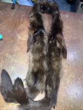 Vintage Mink Fur Neck Stole-wrap  Reddish Brown All Tails & Feet 200cm