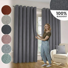 100% Blackout Eyelet Curtains