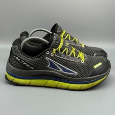 Altra Olympus Zero Drop Men 9.5 Gray Lime Trail Running Sneakers Lace-Up Low Top