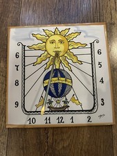 Sun Dial Tile Hand Painted
