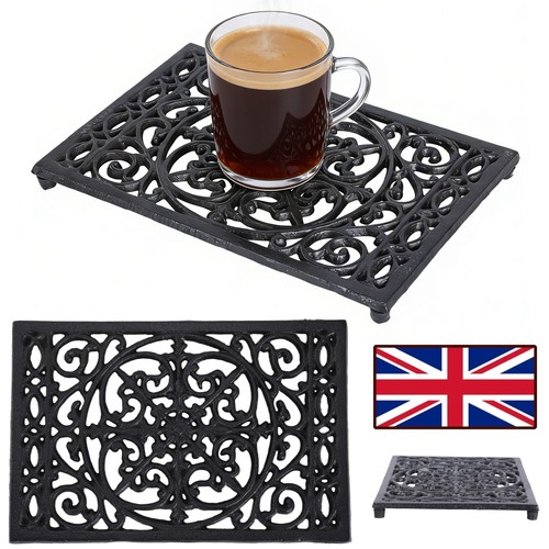 Cast iron trivet tea pot - cast,