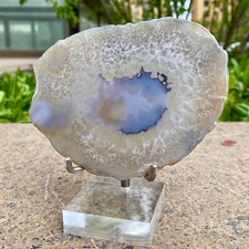 228G - Banded Agate Panel - Thick Crystal Slab w/Display Base