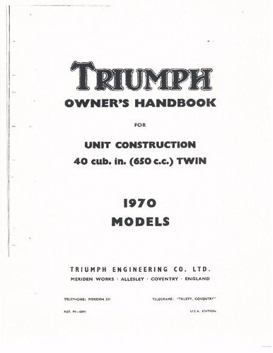 Triumph owners manual book - triumph,