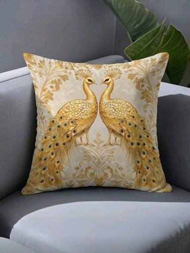 Beautiful gold peacock - beautiful, cushion