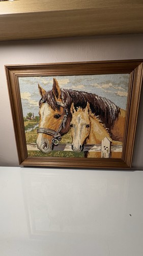 Framed needlepoint - , or