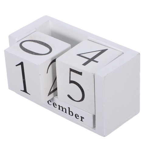 Perpetual desk calendar wood - perpetual,