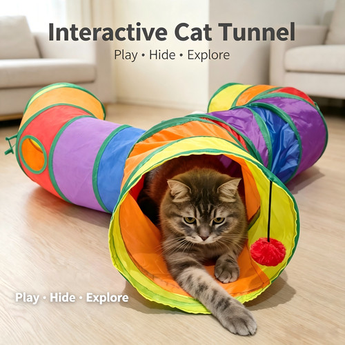 Cat tunnel toy foldable - tunnel,