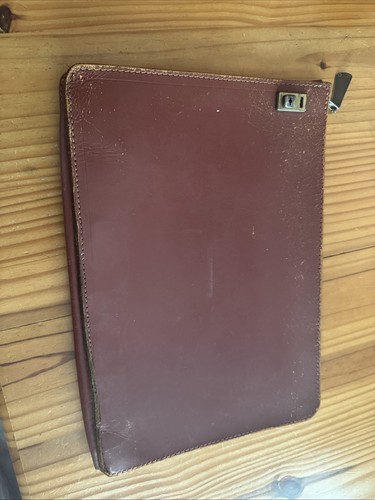 Vintage brown leather folio - brown,