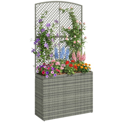 Outsunny rattan garden planter - rattan,