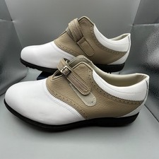 FootJoy AQL UK 8 EU 42 Spikeless Golf Shoes Womens White Leather Hook Loop Strap