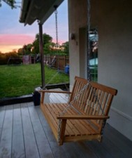 Hanging Swing Bench Outdoor Patio Furniture 2 Seater Seat Wooden Porch Chair